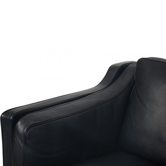 Børge Mogensen 2212 2.personers sofa i sort læder 1980'erne