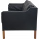 Børge Mogensen 2212 2.personers sofa i sort læder 1980'erne