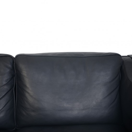 Børge Mogensen 2212 2.personers sofa i sort læder 1980'erne