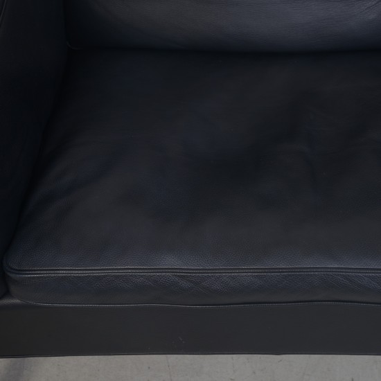 Børge Mogensen 2212 2.personers sofa i sort læder 1980'erne