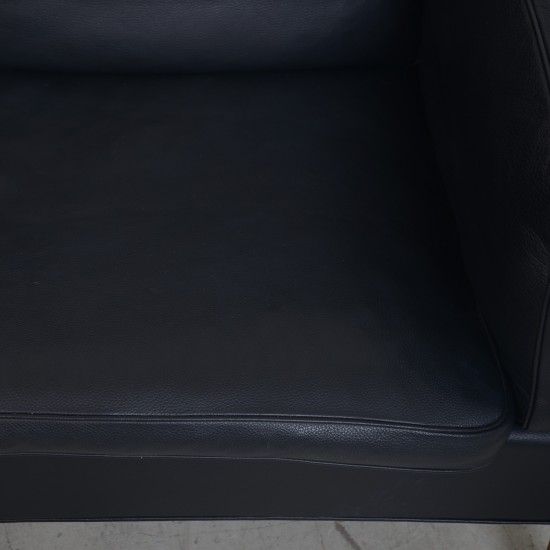 Børge Mogensen 2212 2.personers sofa i sort læder 1980'erne