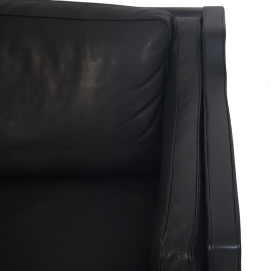 Børge Mogensen 2212 2.personers sofa i sort læder 1980'erne