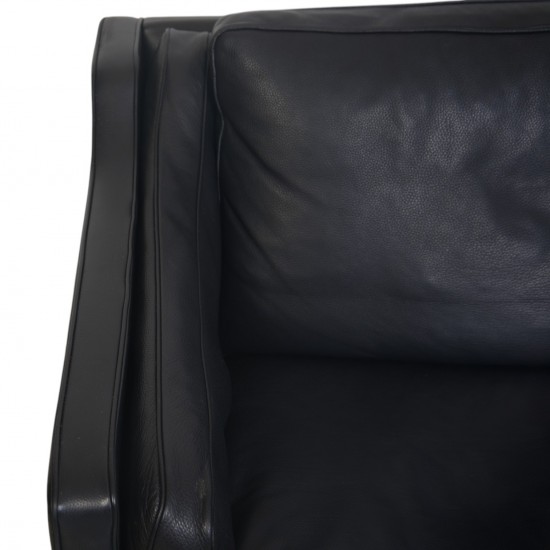 Børge Mogensen 2212 2.personers sofa i sort læder 1980'erne