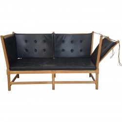 Børge Mogensen Tremmesofa i sort læder 1970'erne