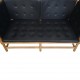 Børge Mogensen Tremmesofa i sort læder 1970'erne