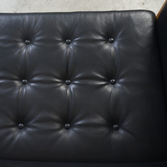 Børge Mogensen Tremmesofa i sort læder 1970'erne