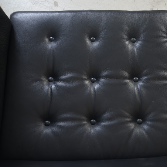 Børge Mogensen Tremmesofa i sort læder 1970'erne