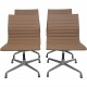 Sæt af 4 Charles Eames EA103 stole i beige læder 2019