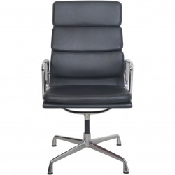 Charles Eames EA209 stol i sort læder 2006