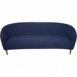 Finn Juhl Lillemor 3-personers sofa i blåt Hallingdal stof 2010'erne