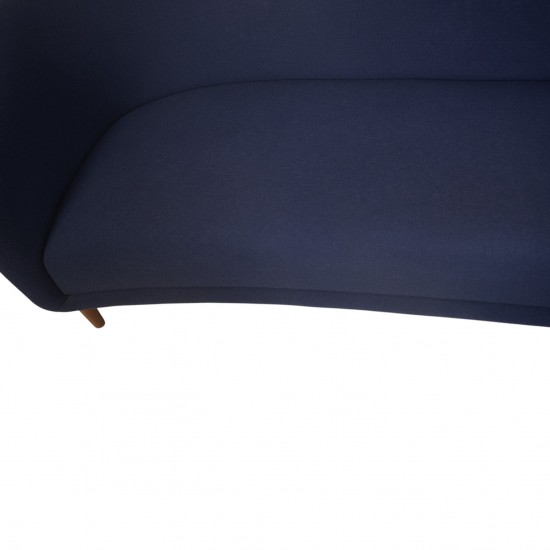 Finn Juhl Lillemor 3-personers sofa i blåt Hallingdal stof 2010'erne
