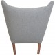 Hans Wegner Bamse stol betrukket med gråt Hallingdal 130 stof 1960'erne
