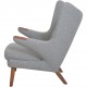 Hans Wegner Bamse stol betrukket med gråt Hallingdal 130 stof 1960'erne