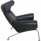 Hans Wegner Ox chair med skammel i sort læder 2001
