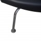 Hans Wegner Ox chair med skammel i sort læder 2001