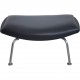 Hans Wegner Ox chair med skammel i sort læder 2001