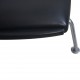 Hans Wegner Ox chair med skammel i sort læder 2001