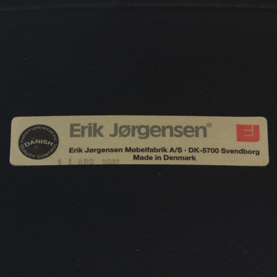 Hans Wegner Ox chair med skammel i sort læder 2001