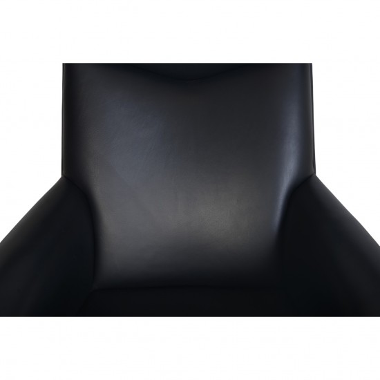 Hans Wegner Ox chair med skammel i sort læder 2001