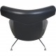 Hans Wegner Ox chair med skammel i sort læder 1990'erne
