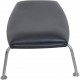 Hans Wegner Ox chair med skammel i sort læder 1990'erne
