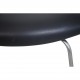 Hans Wegner Ox chair med skammel i sort læder 1990'erne