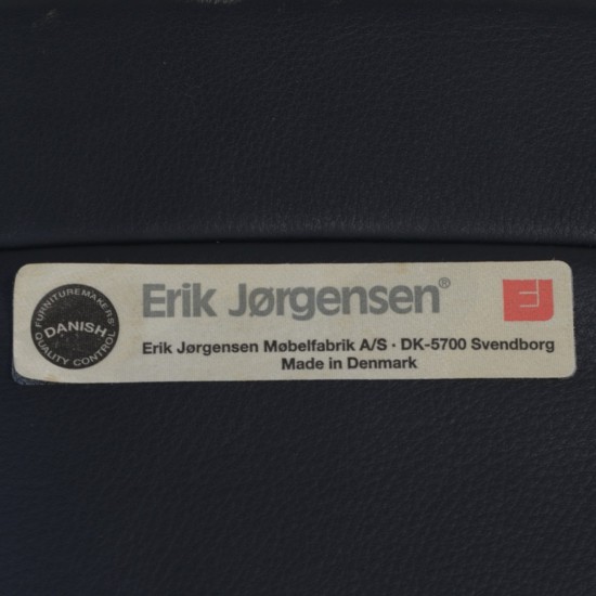 Hans Wegner Ox chair med skammel i sort læder 1990'erne