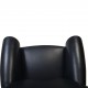 Hans Wegner Ox chair med skammel i sort læder 1990'erne