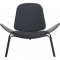 Hans Wegner CH07 Shell stol i gråt stof 2010'erne