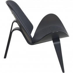 Hans Wegner CH07 Shell stol i gråt stof 2010'erne