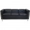 Le Corbusier LC2 3-personers sofa i sort læder 2000'erne