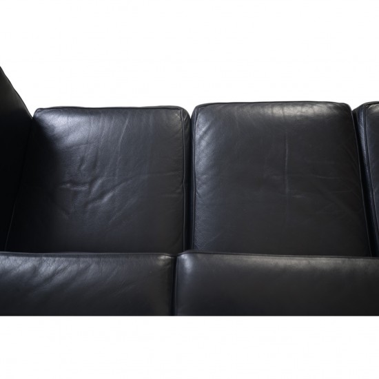 Le Corbusier LC2 3-personers sofa i sort læder 2000'erne