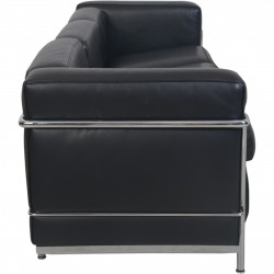 Le Corbusier LC2 3-personers sofa i sort læder 2000'erne