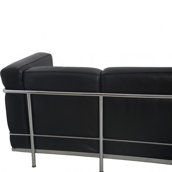 Le Corbusier LC2 3-personers sofa i sort læder 2000'erne