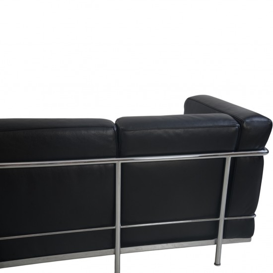Le Corbusier LC2 3-personers sofa i sort læder 2000'erne