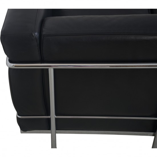 Le Corbusier LC2 3-personers sofa i sort læder 2000'erne
