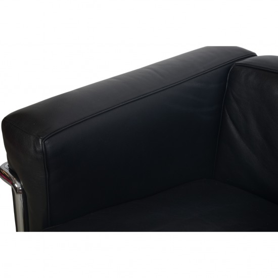 Le Corbusier LC2 3-personers sofa i sort læder 2000'erne