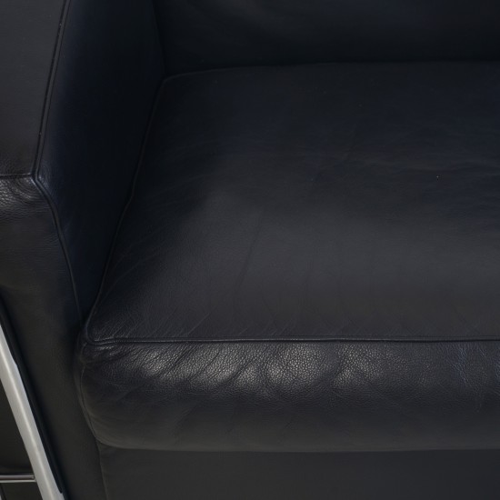 Le Corbusier LC2 3-personers sofa i sort læder 2000'erne