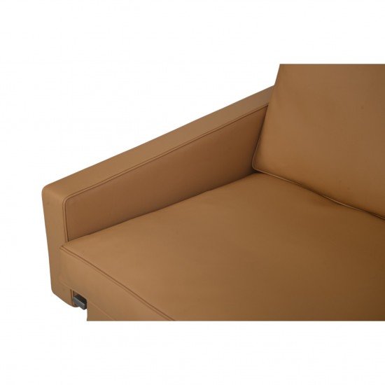 Poul Kjærholm PK31 3-personers sofa nybetrukket med nevada sand anilin læder 1970'erne