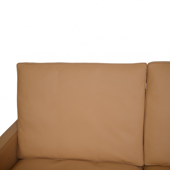 Poul Kjærholm PK31 3-personers sofa nybetrukket med nevada sand anilin læder 1970'erne