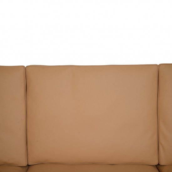 Poul Kjærholm PK31 3-personers sofa nybetrukket med nevada sand anilin læder 1970'erne