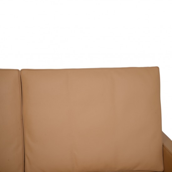 Poul Kjærholm PK31 3-personers sofa nybetrukket med nevada sand anilin læder 1970'erne
