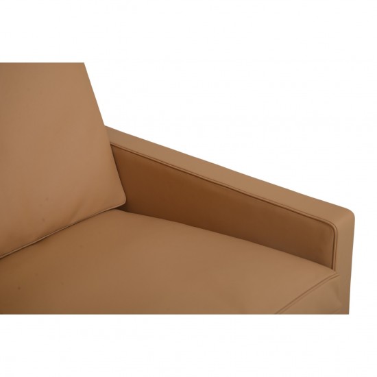 Poul Kjærholm PK31 3-personers sofa nybetrukket med nevada sand anilin læder 1970'erne