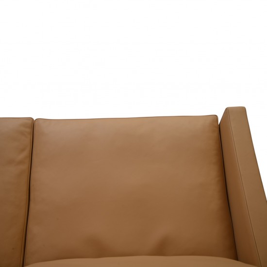 Poul Kjærholm PK31 3-personers sofa nybetrukket med nevada sand anilin læder 1970'erne