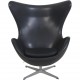 Arne Jacobsen Ægget stol i sort elegance læder 2017
