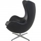 Arne Jacobsen Ægget stol i sort elegance læder 2017