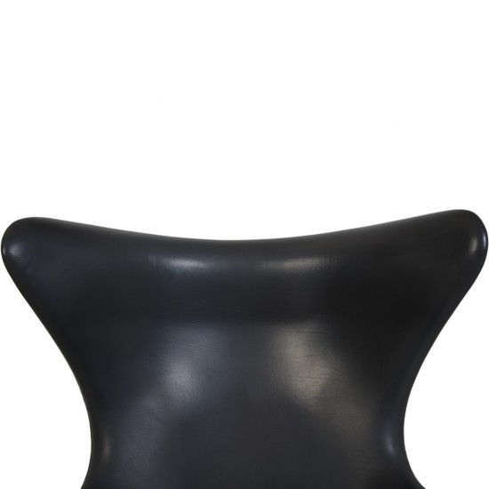 Arne Jacobsen Ægget stol i sort elegance læder 2017