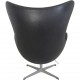 Arne Jacobsen Ægget stol i sort elegance læder 2017