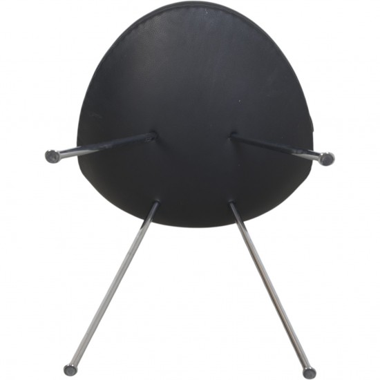 Arne Jacobsen Dråbe stol i sort Aura læder 2015