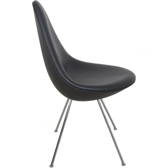 Arne Jacobsen Dråbe stol i sort Aura læder 2015
